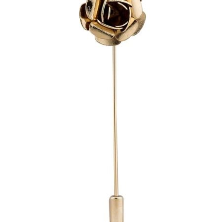 Knighthood Men's Metalic Gold Flower Lapel Pin Shirt Stud Brooch Golden