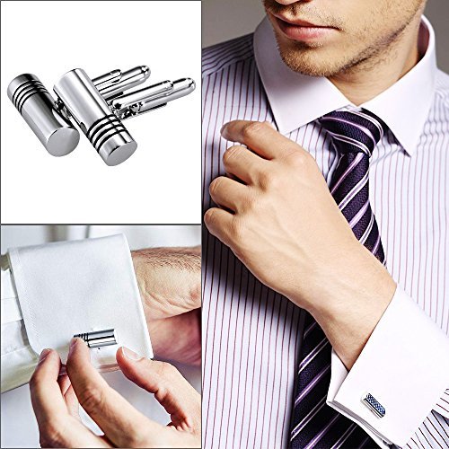 Lictin Men's Cufflinks Cuff Links for Men, Stainless Steel Tuxedo Shirt Cuff Links Set, Men’s Jewelry or Accessories for Business, Wedding