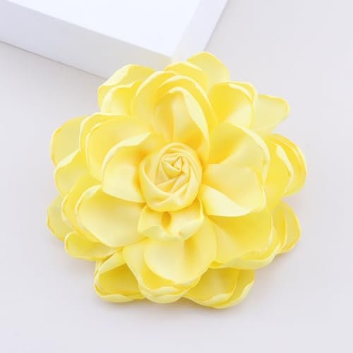 Lightweight Fabric Rose Flower Large Brooch Dual Purpose Brooch Hairpin Elegant Handmade Flower Brooches Pin for Women Dress Suit Ceremony Delicate Accessories Jewelry Special...