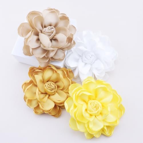 Lightweight Fabric Rose Flower Large Brooch Dual Purpose Brooch Hairpin Elegant Handmade Flower Brooches Pin for Women Dress Suit Ceremony Delicate Accessories Jewelry Special...