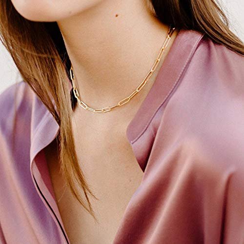 M MOOHAM Dainty Gold Necklace for Women - 14K Solid Gold Over Layering Necklaces for Women Cute Hexagon Letter Initial Necklaces for Women Gold Layered Necklaces for Women...