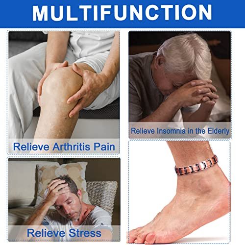 MagVIVACE Men Copper Magnetic Anklet, Pure Copper Ankle Bracelet with 3500 Gauss Magnet