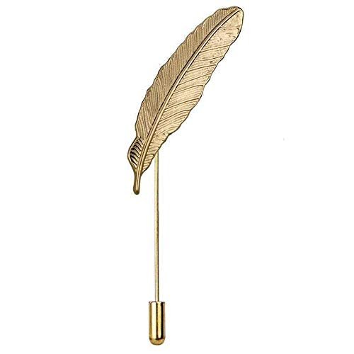 Man Brooch Pin Lapel Stick Pin Suit Tie Feathers Vintage Leaves Brooch Badge JA96