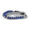Men's Classic Double-Wrap Box Chain and Beaded Bracelet with Tuning Fork Closure