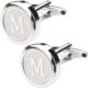 Mens Classic Stainless Steel Initial Cufflinks 26 Alphabet Initial Letter Cufflinks Business Wedding Shirts A-Z