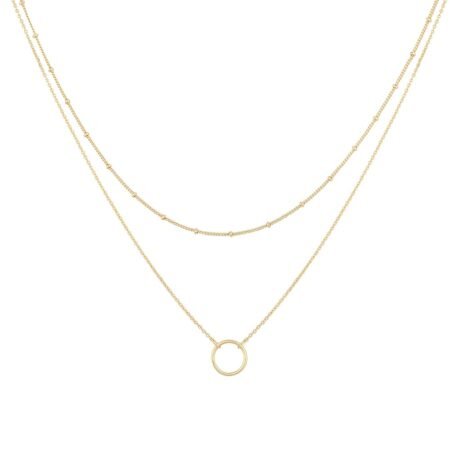 MEVECCO Layered Heart Necklace Pendant Handmade 18k Gold Plated Dainty Gold Choker Arrow Bar Layering Long Necklace for Women