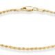 Miabella 18K Gold Over Sterling Silver Italian 2mm, 3mm Diamond-Cut Braided Rope Chain Anklet Ankle Bracelet for Women, 925 Made in Italy