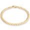 Miabella 18K Gold Over Sterling Silver Italian 5mm Solid Diamond-Cut Cuban Link Curb Chain Bracelet for Men Women, 925 Made in Italy