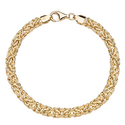 Miabella Italian 18K Gold Over Sterling Silver Byzantine Bracelet for Women, Handmade in Italy