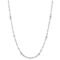 Miabella Italian 925 Sterling Silver Singapore Bead Chain Station Necklace for Women, Made in Italy