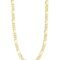 Miabella Solid 18K Gold Over Sterling Silver Italian 5mm Diamond-Cut Figaro Link Chain Necklace for Women Men, 925 Made in Italy