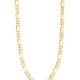 Miabella Solid 18K Gold Over Sterling Silver Italian 5mm Diamond-Cut Figaro Link Chain Necklace for Women Men, 925 Made in Italy