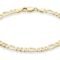 Miabella Solid 18K Gold Over Sterling Silver Italian 5mm Diamond-Cut Figaro Chain Bracelet for Women Men, 925 Made in Italy