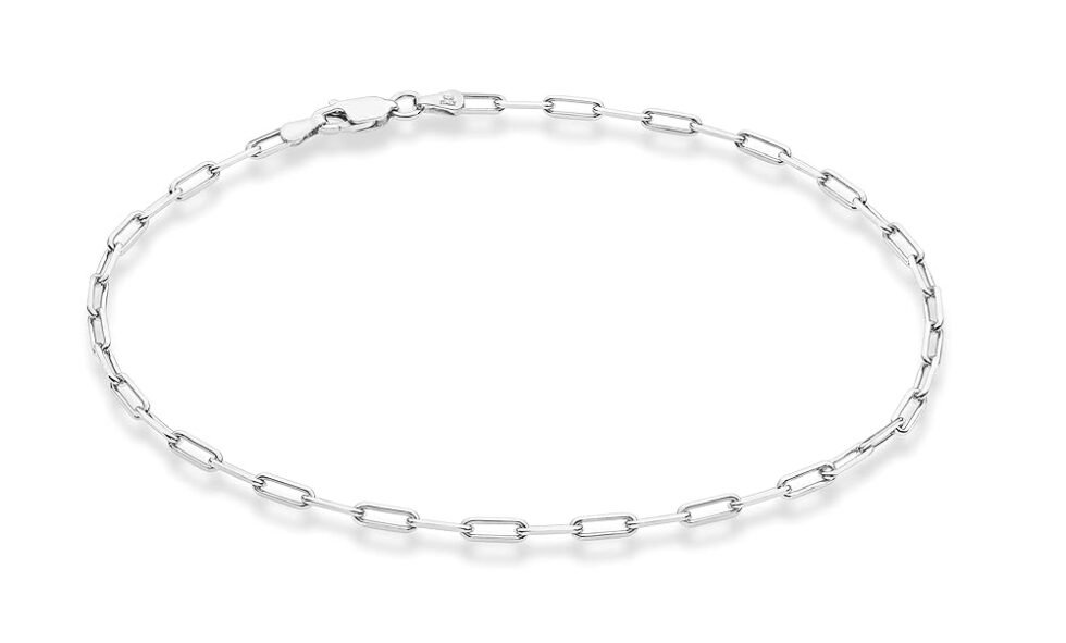 Miabella Solid 925 Sterling Silver 2.5mm Paperclip Link Chain Anklet Ankle Bracelet for Women, Made in Italy