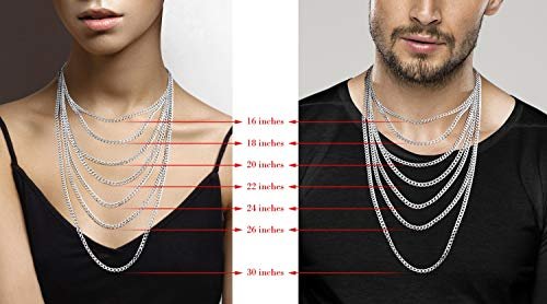 Miabella Solid 925 Sterling Silver Italian 5mm Diamond Cut Cuban Link Curb Chain Necklace for Women Men, Made in Italy