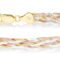 Miabella Tri-Color 18K Gold Over 925 Sterling Silver Italian 6-Strand 7mm Braided Herringbone Chain Bracelet for Women, Made in Italy