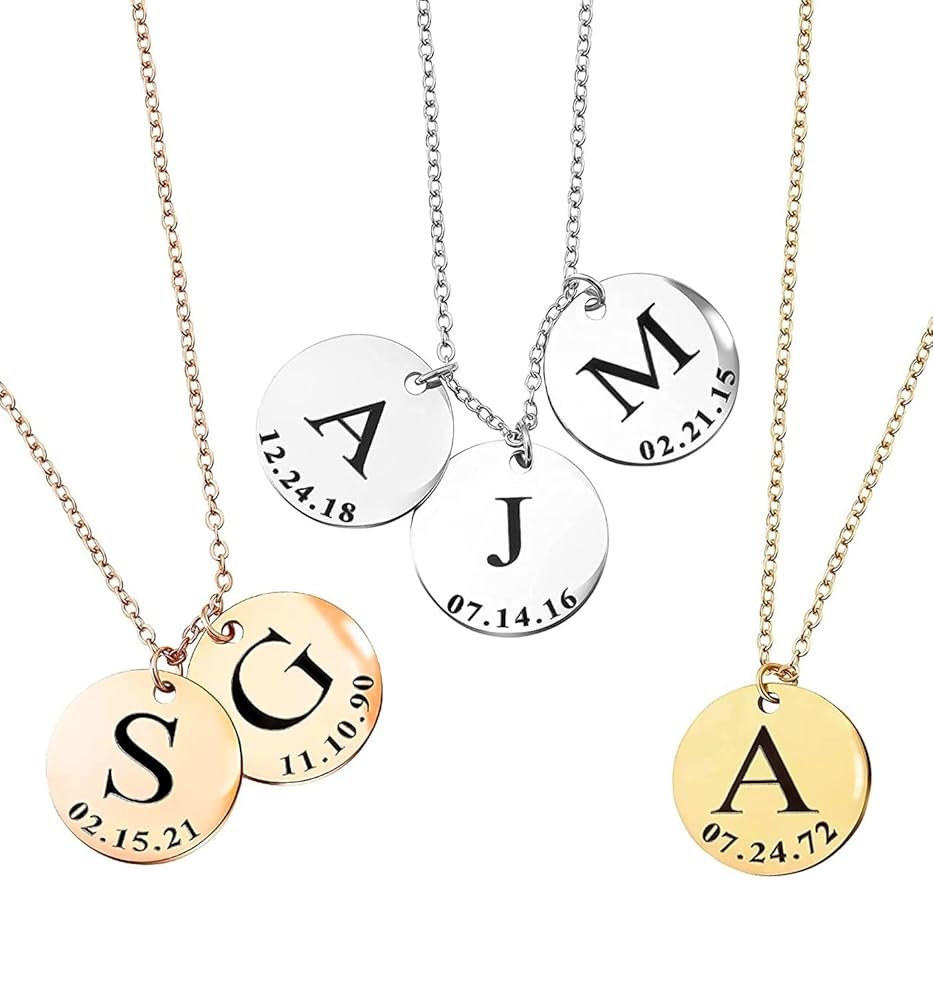 MignonandMignon Personalized Initial Name Necklace Mother's Day Gift Unique Handmade Family Jewelry for Women Graduation Day -LCN-ID