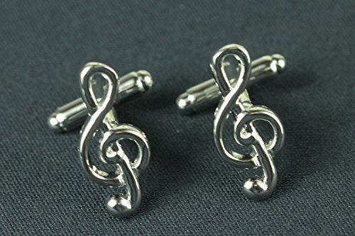 Miniblings Violinschlüssel Notenschlüssel Manschettenknöpfe Knöpfe + Box Musik - Herrenschmuck Manschettenknopf Cufflinks Hemdknöpfe I Holzbox inklusive