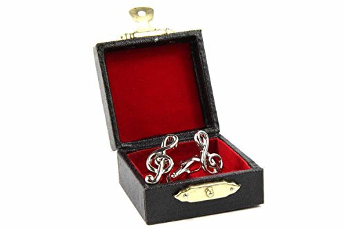 Miniblings Violinschlüssel Notenschlüssel Manschettenknöpfe Knöpfe + Box Musik - Herrenschmuck Manschettenknopf Cufflinks Hemdknöpfe I Holzbox inklusive