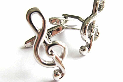 Miniblings Violinschlüssel Notenschlüssel Manschettenknöpfe Knöpfe + Box Musik - Herrenschmuck Manschettenknopf Cufflinks Hemdknöpfe I Holzbox inklusive