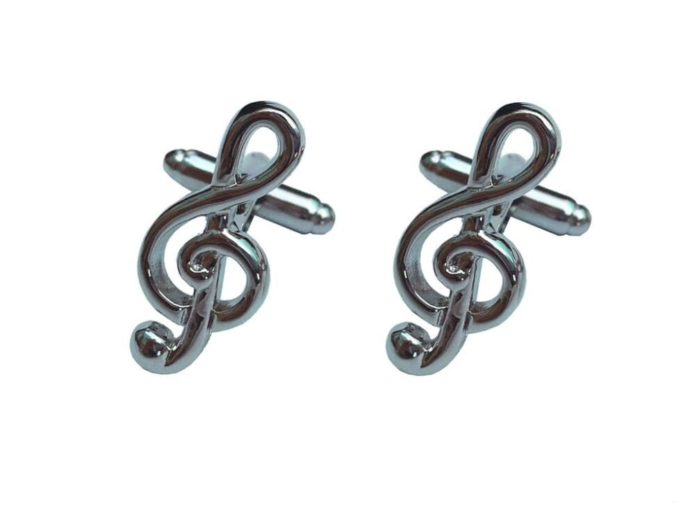 Miniblings Violinschlüssel Notenschlüssel Manschettenknöpfe Knöpfe + Box Musik - Herrenschmuck Manschettenknopf Cufflinks Hemdknöpfe I Holzbox inklusive