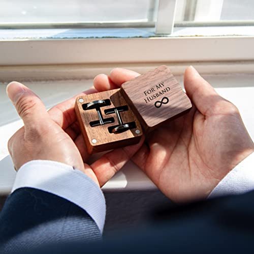 MUUJEE Cufflinks with Engraved Wood Gift Box