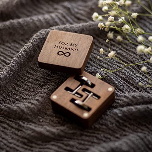 MUUJEE Cufflinks with Engraved Wood Gift Box