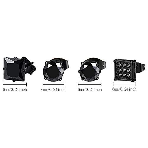 NEWITIN 12 Pairs Stainless Steel Stud Earrings for Men Hypoallergenic Earrings Inlaid Cubic Zirconia Men Earrings Hoop Earrings Stud Earrings for Women Men