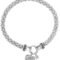 NINE WEST Women's Silvertone Crystal Pave Heart Stretch Bracelet