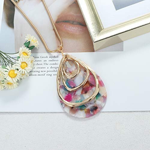 ORAZIO Acrylic Jewelry Set for Women Statement Boho Resin Earrings Necklace Bracelet