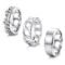 ORAZIO Mens Rings 3Pcs Silver Rings for Men Women Stainless Steel Plain Band Ring Cuban Link Chain Rings Spinner Ring Men's Promise Wedding Rings Set,Size 6-14