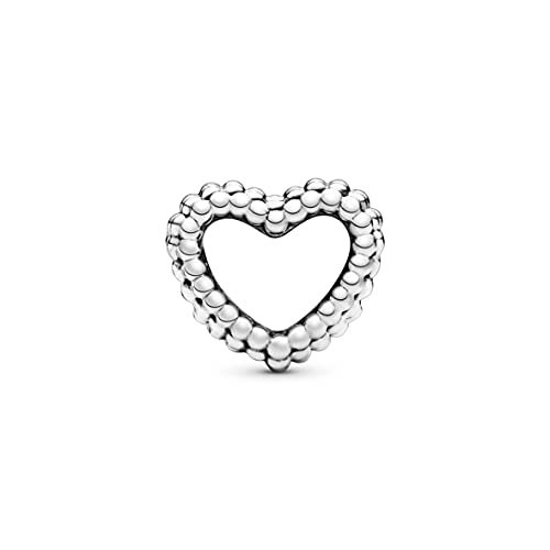 Pandora Beaded Open Heart Charm - Compatible Moments Bracelets - Jewelry for Women - Gift for Women in Your Life - Made with Sterling Silver, No Gift Box