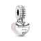Pandora Jewelry Mother and Daughter Hearts Dangle Cubic Zirconia Charm in Sterling Silver