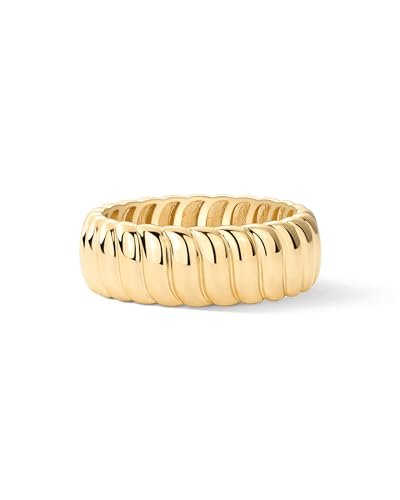 PAVOI 14K Gold Plated Chunky Statement Ring | Chunky Stackable Wide Band for Women