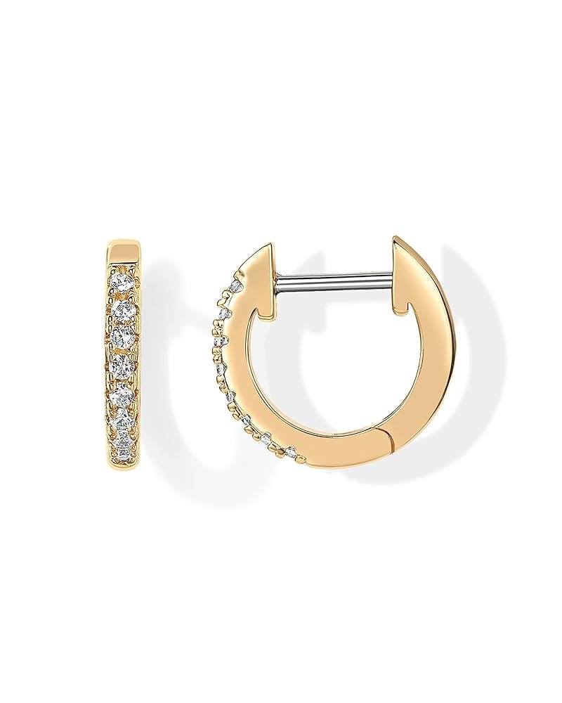 PAVOI 14K Gold Plated Cubic Zirconia Cuff Earrings Huggie Stud