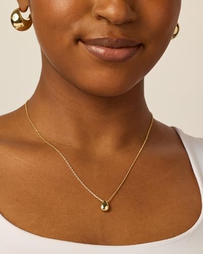 PAVOI 14K Gold Plated Dainty Pear Pendant Necklace for Women | Tear Pendant Necklaces