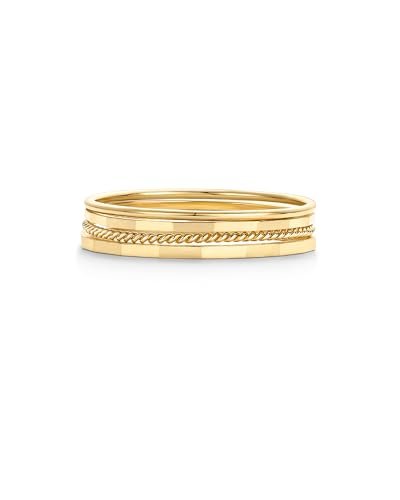 PAVOI 14K Gold Plated Four Pieces Thin Rings Set for Women | 4 Dainty Stacking Rings Pack | Minimalist Stackable Bands