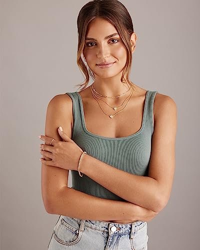 PAVOI 14K Gold Plated Gemstone Pendant Necklace | Dainty Chain Necklaces for Women | Amethyst, Green Fluorite, Labradorite, Rose Quartz Gemstone Pendants