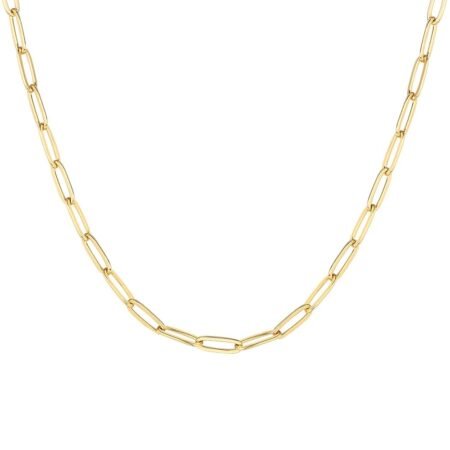 PAVOI 14K Gold Plated Paperclip Chain Necklaces for Women | Gold Chain Necklace | Adjustable Link Chain Necklaces