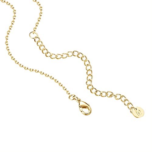 PAVOI 14K Gold Plated Station Necklace | Simulated Diamond BTY Necklace | Womens CZ Chain Necklace | Layering Necklaces