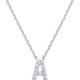 PAVOI 14K White Gold Plated Cubic Zirconia Initial Necklace | Letter Dainty Necklaces for Women
