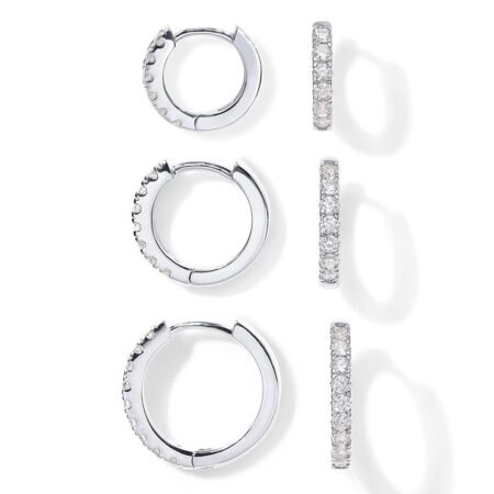 PAVOI 18K Gold Plated 925 Sterling Silver Post, 3 Pairs Small Gold Hoop Earrings Set | Mini Cartilage Helix Huggie Hoop Pack for Women Men 8mm 10mm 12mm