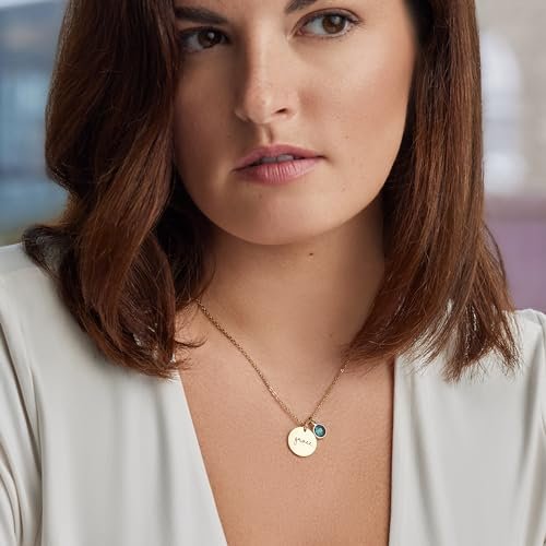 Personalized Birthstone Name Necklace for Women Girls Wife Push Presents for New Mom, Custom Birthday Gift Bridesmaid Jewelry Gold Silver Rose Mother and 1 Child Daughter...