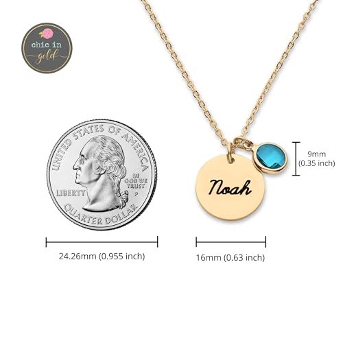 Personalized Birthstone Name Necklace for Women Girls Wife Push Presents for New Mom, Custom Birthday Gift Bridesmaid Jewelry Gold Silver Rose Mother and 1 Child Daughter...