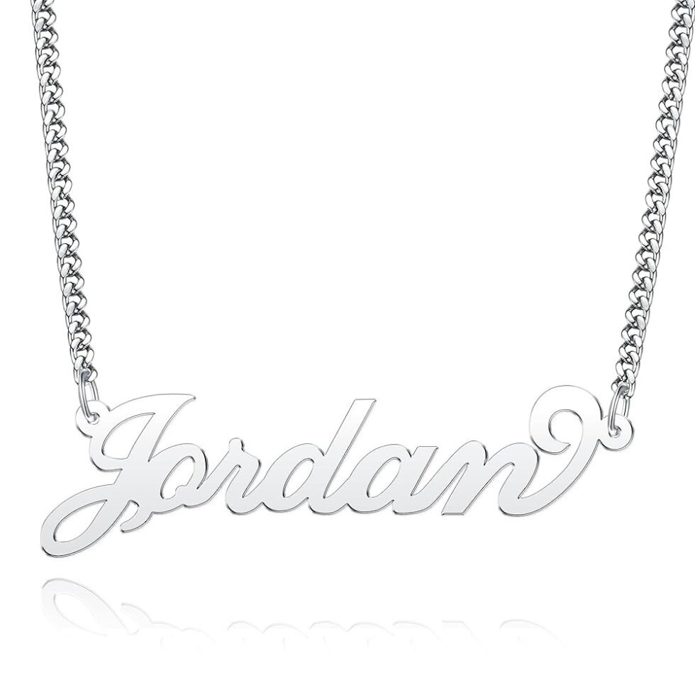 Personalized Name Necklace Sterling Silver Pendant Customized Custom