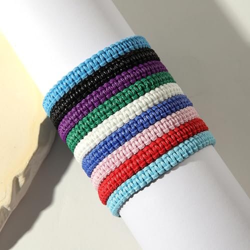 Pingyongchang Boho Surfer Bracelets Handmade Knitted String Rope Braided Adjustable Anklets Summer Friendship Yoga Kabbalah Protection Waterproof Beach Jewelry for Couple Women Men