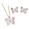 Pingyongchang Butterfly Necklace Earrings for Women Minimalist Cubic Zircons Gold Butterfly Pendant Earrings Necklace Cute Crystal Butterfly Jewelry Set for Women Gifts Jewelry