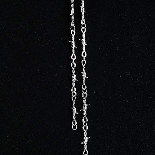 Punk Gothic Thorns Metal Barbed Wire Chain Necklace Bracelet Silver Jewelry for Men Women