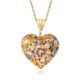 Ross-Simons Italian Murano Glass Heart Pendant Necklace in 18kt Gold Over Sterling