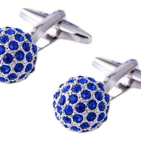 Sapphire Blue Swarovski Crystal Ball Cufflinks Men's Wedding Gift CUFFLINKS DIRECT